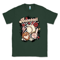 Sports Green checkered retro baseball Classic Tee - MaliasSmallBusiness