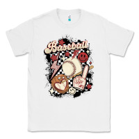 White checkered retro baseball Classic Tee - MaliasSmallBusiness