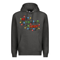 Charcoal Heather be the light Premium Hoodie - CowGirlArtShop