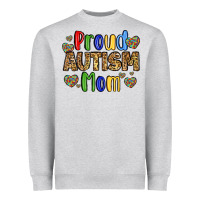Heather Grey proud autism mom design Heavyweight Sweatshirt - LillyAllenDesigns