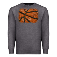 Charcoal Heather Basketball leopard glitter background Premium Sweatshirt - HowdyJamesFarm