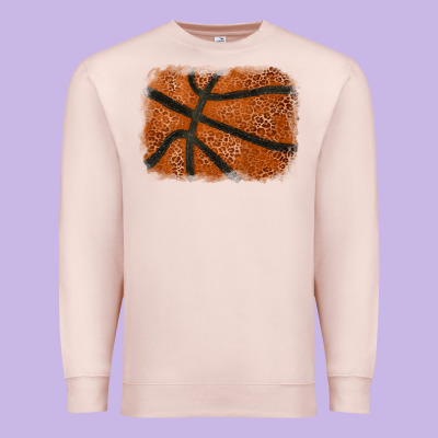 Basketball Leopard Glitter Background Premium Sweatshirt Designed By Howdyjamesfarm