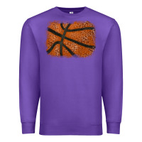Purple Basketball leopard glitter background Premium Sweatshirt - HowdyJamesFarm