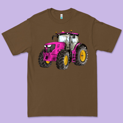 Western Farm Tractor Pink Premium Tee Designed By Artiststas