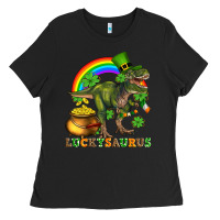 Black luckysaurus and st patricks Ladies Tee - AdoDesignShop