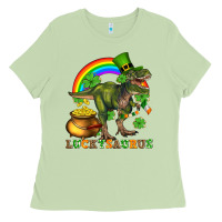 Matcha luckysaurus and st patricks Ladies Tee - AdoDesignShop