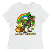 White luckysaurus and st patricks Ladies Tee - AdoDesignShop