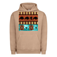 Pigment Burro native american aztec seamless pattern 2 Urban Hoodie - BundleAndBundleShop