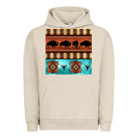 Pigment French Oak native american aztec seamless pattern 2 Urban Hoodie - BundleAndBundleShop