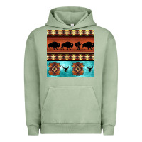 Pigment Oil Green native american aztec seamless pattern 2 Urban Hoodie - BundleAndBundleShop