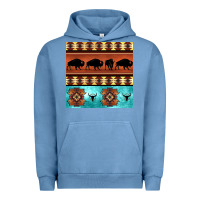 Pigment Pebble Blue native american aztec seamless pattern 2 Urban Hoodie - BundleAndBundleShop