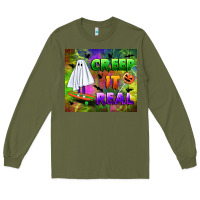 Army Green creep it real Long Sleeve Tee - BundleAndBundleShop