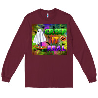 Burgundy creep it real Long Sleeve Tee - BundleAndBundleShop
