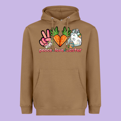 Peace Love Easter Day Heavyweight Hoodie Designed By Howdyjamesfarm