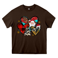 Chocolate Brown Christmas heart Heavy Core Tee - JahusDesignShop