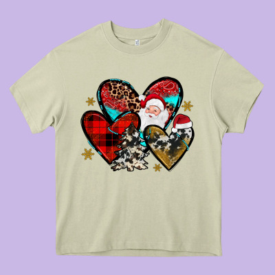 Christmas Heart Heavy Core Tee Designed By Jahusdesignshop