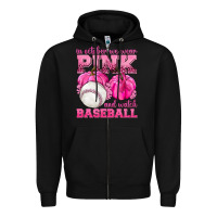 Black In October We Wear Pink and Watch Baseball Zipper Hoodie - texasbilliewilder