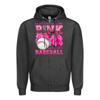 Charcoal Heather In October We Wear Pink and Watch Baseball Zipper Hoodie - texasbilliewilder