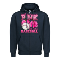 Navy In October We Wear Pink and Watch Baseball Zipper Hoodie - texasbilliewilder