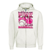 Oatmeal Heather In October We Wear Pink and Watch Baseball Zipper Hoodie - texasbilliewilder
