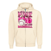 Sandshell In October We Wear Pink and Watch Baseball Zipper Hoodie - texasbilliewilder
