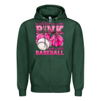 Sports Green In October We Wear Pink and Watch Baseball Zipper Hoodie - texasbilliewilder