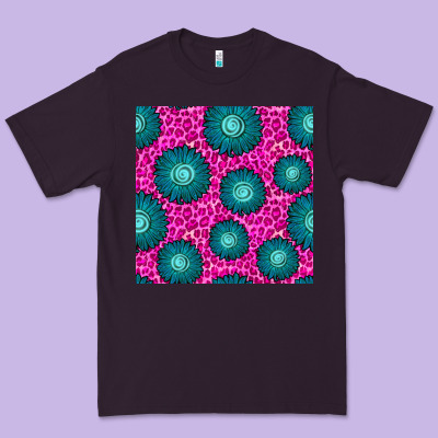Floral Pink Leopard Seamless Pattern Premium Tee Designed By Bundleandbundleshop