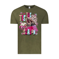 Vintage Olive tis the season winter skull Vintage Tee - NancyCooperArtShop