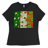 Black irish flag with shamrocks and heart Ladies Tee - AdoDesignShop