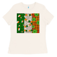 Bone irish flag with shamrocks and heart Ladies Tee - AdoDesignShop