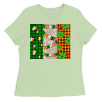 Matcha irish flag with shamrocks and heart Ladies Tee - AdoDesignShop