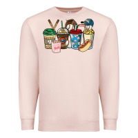 Pale Pink Baseball coffee cups Premium Sweatshirt - HowdyJamesFarm