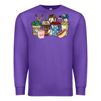 Purple Baseball coffee cups Premium Sweatshirt - HowdyJamesFarm