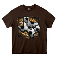 Chocolate Brown leopard soccer texas map Heavy Core Tee - Jasminsmagicworld