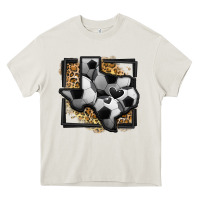 Cream leopard soccer texas map Heavy Core Tee - Jasminsmagicworld