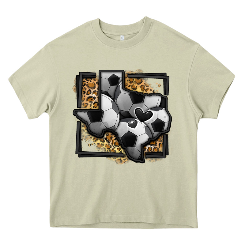 Leopard Soccer Texas Map Heavy Core Tee by Jasminsmagicworld | Teevron