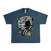 Midnight Navy black woman quotes Urban Heavy Tee - MaliasSmallBusiness