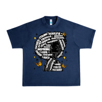 Navy black woman quotes Urban Heavy Tee - MaliasSmallBusiness