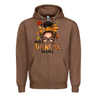Chestnut one thankful mama afro messy bun Zipper Hoodie - texasbilliewilder