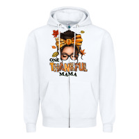 White one thankful mama afro messy bun Zipper Hoodie - texasbilliewilder