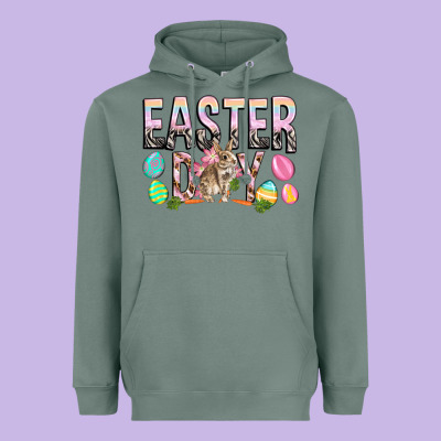 Easter Day With Rabbit Heavyweight Hoodie Designed By Howdyjamesfarm