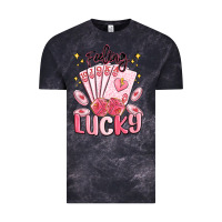 Cloud Black feeling lucky Vintage Tee - MaliasSmallBusiness