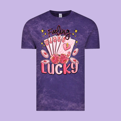 Feeling Lucky Vintage Tee Designed By Maliassmallbusiness