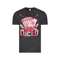 Vintage Black feeling lucky Vintage Tee - MaliasSmallBusiness
