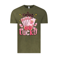 Vintage Olive feeling lucky Vintage Tee - MaliasSmallBusiness