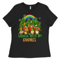 Black hangin with my gnomes with rainbow Ladies Tee - AdoDesignShop
