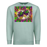 Seafoam Mardi Gras masks tumbler Premium Sweatshirt - HowdyJamesFarm