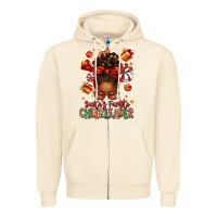 Sandshell santa's favorite cheerleader afro messy bun Zipper Hoodie - texasbilliewilder