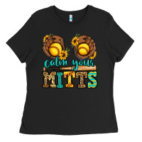 Black calm your mitts softball Ladies Tee - Jasminsmagicworld