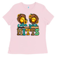 Bubblegum Pink calm your mitts softball Ladies Tee - Jasminsmagicworld
